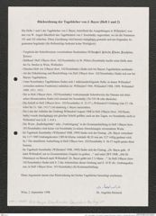 Seite 1, Notiz, Beilage 11 zum Verzeichnis "Grabungs Aufzeichnungen von Direktor Dr. Josef Bayer (Blaue Bücheln)" (NHMW-PRAE-BBB-Verzeichnis-Beilage-11)